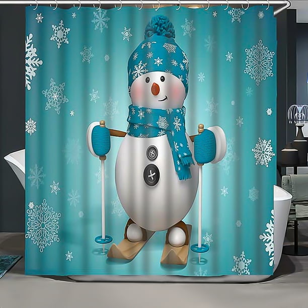 Polyester Microfiber Waterproof Shower Curtain With Hooks 71/"x71/"